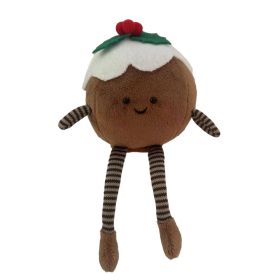 Fabric Xmas Pudding Man Shelf Sitter 16cm